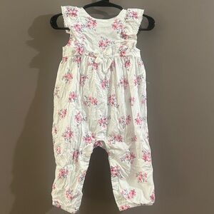Little me floral jump suit. Comfy, but a step up for a nicer occasion outfit. 6m